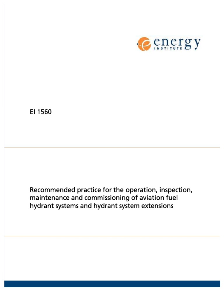 Ei 1560 Recommended Practice For The Operation Inspection Maintenance ...