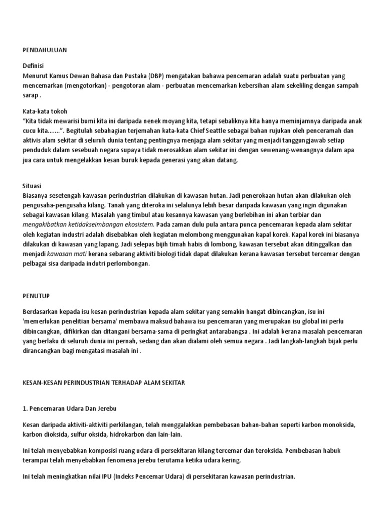 Kesan An Terhadap Alam Sekitar Pdf