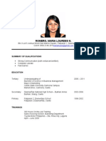 Romero, Maria Lourdes N.: Summary of Qualifications
