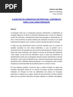 Contributo para a caracterizacao do problema da Corrupção em Portugal