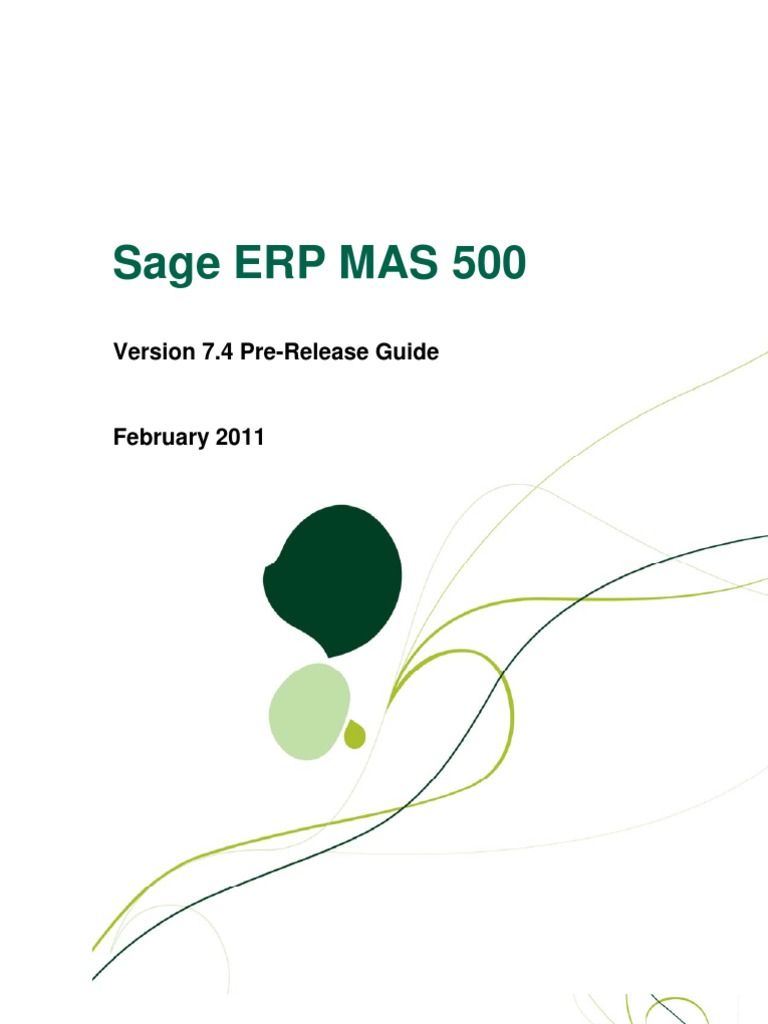 Sage Mas 500 User Manual – MAS 500 7.0 Pre-Release Guide – DTWNIR