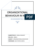 Organizational Behaviour in News: Ob Assignment No. 2