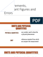 Measurements Significant Figures and Errors