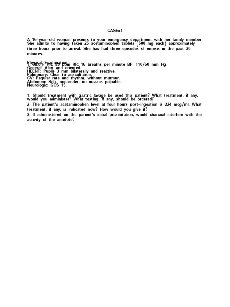 Toxicology Case Studies PDF