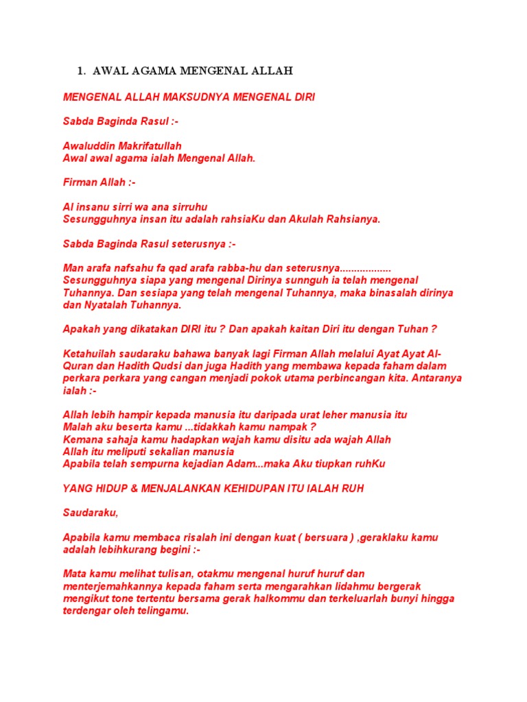1 Awal Agama Mengenal Allah Pdf