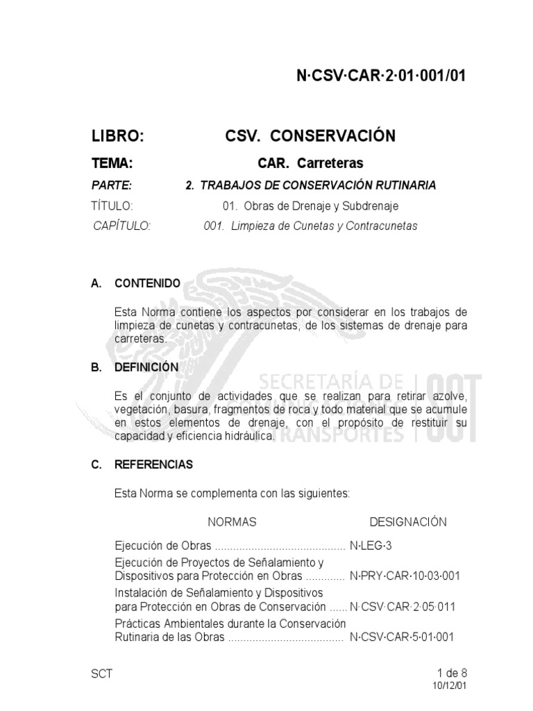 Limpieza de Cunetas y Contracunetas | PDF | Residuos | Agua