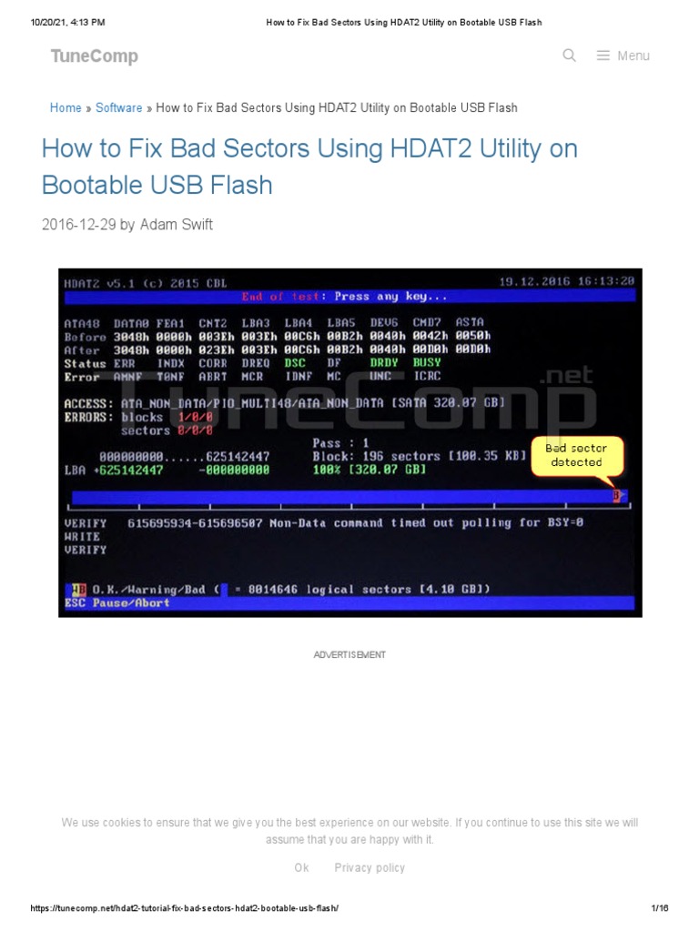 How To Fix Bad Sectors in A Hard Drive Using HDAT2 Utility Program On