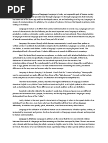Definition and Features of Language