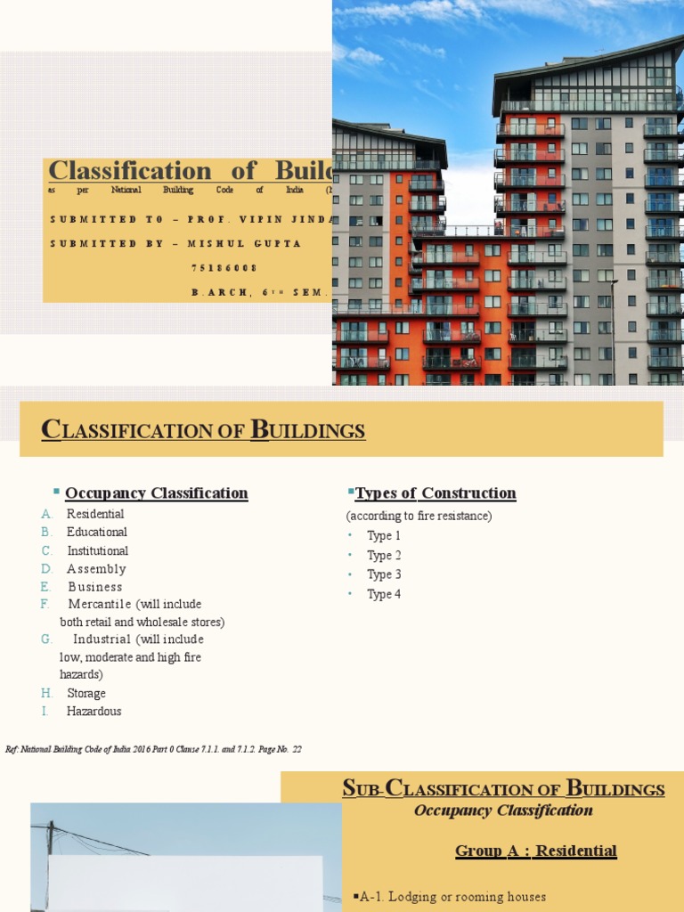 NBC Building Classification Overview | PDF | Real Estate | Economies