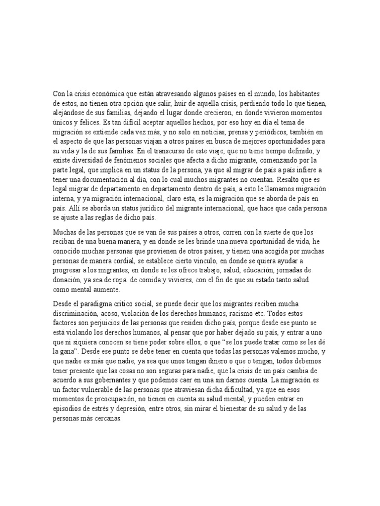 Impacto de la Migración en la Salud Mental | PDF | Migración humana