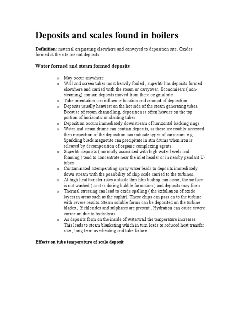 Deposits and Scales Found in Boilers PDF Corrosion Magnesium