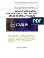 Plan de prevención COVID-19 en obra de agua potable