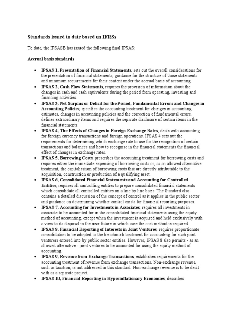 Overview of IPSAS 10 Standards | PDF | International Financial ...