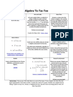 Algebra Choice Board