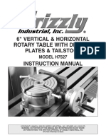 6" Vertical & Horizontal Rotary Table With Dividing Plates & Tailstock Instruction Manual