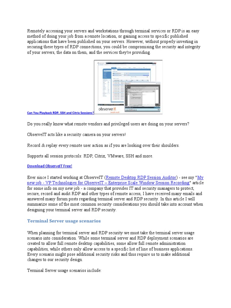 Secure Remote Access for IT Admins | PDF | Remote Desktop Services ...