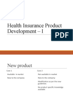 Health Insurance Product Development - I