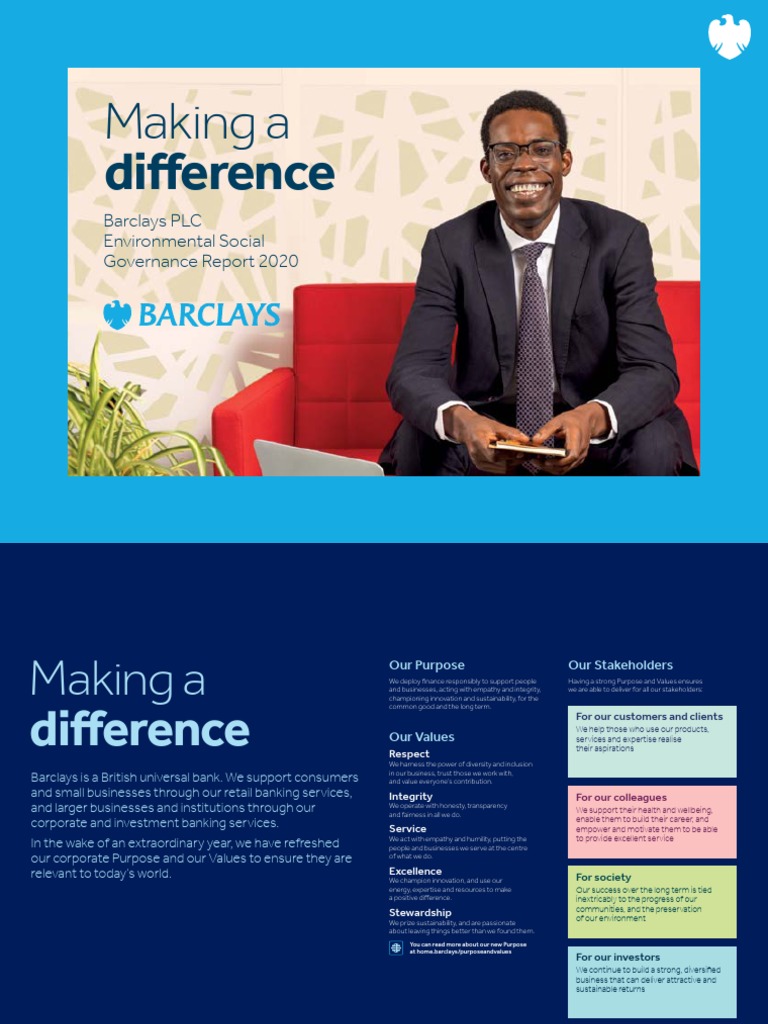 Barclays Sustainability Report 2020 Descargar gratis PDF Barclays