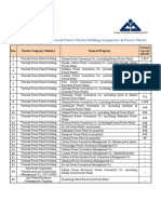 A Brief Summary of Thermal Power Plants Holding Companies & Power Plants