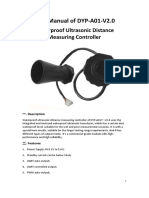 User Manual of DYP-A01-V2.0: Waterproof Ultrasonic Distance Measuring Controller