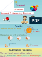 Chapter # 3: Fractions Lesson # 7: Subtracting Fractions
