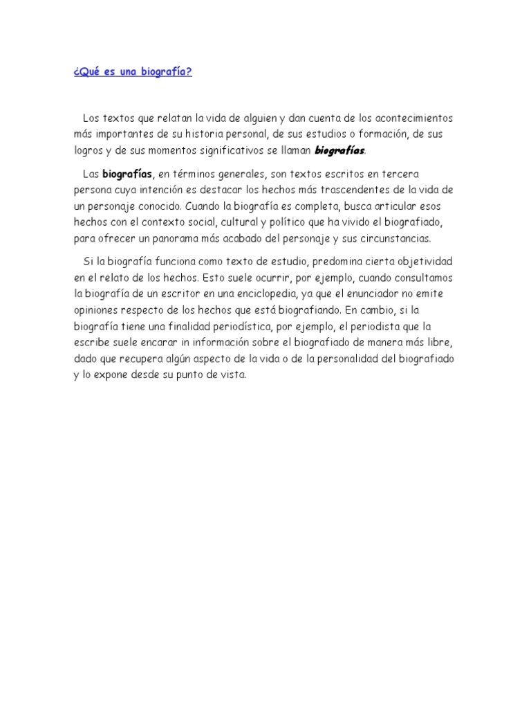Qué es una biografía | PDF