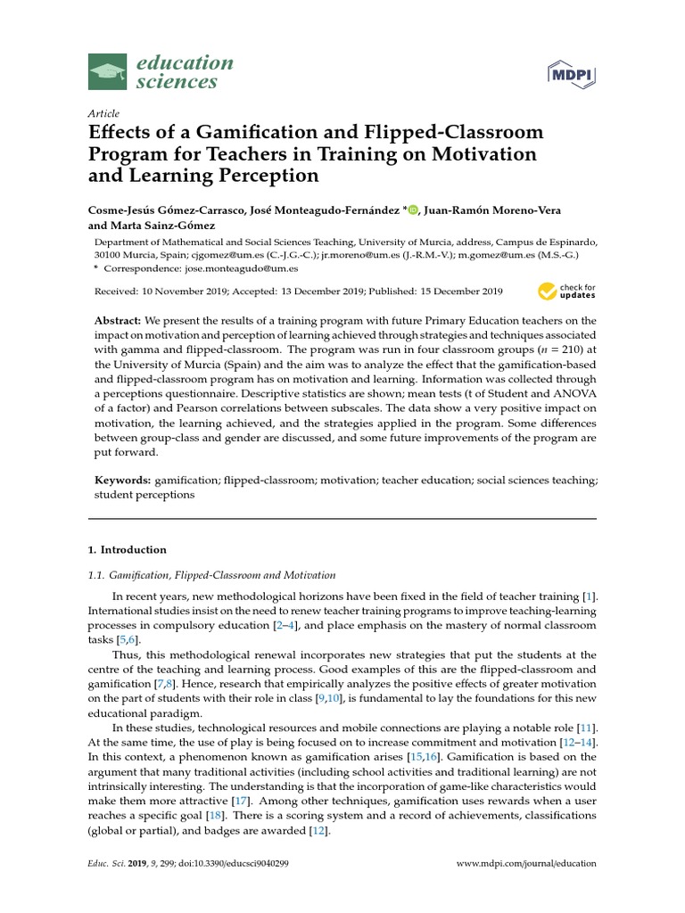 Effects of A Gamification and Flipped-Classroom On Motivation | PDF ...