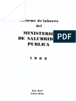 Memoria Ministerio de Salud de Costa Rica 1962