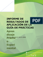 Informe de Resultados de Aplicación de La Guía de Prácticas