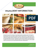 Tim Hortons Ingredient Information