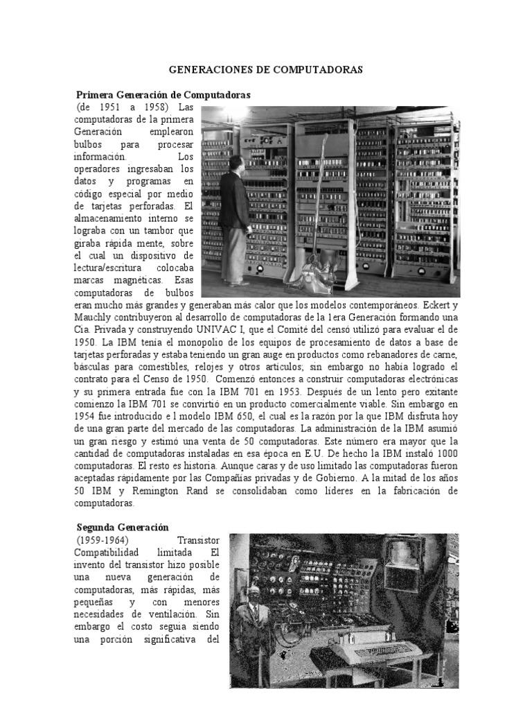 Generaciones de Computadoras: 6 Etapas | PDF | Microprocesador | Ibm