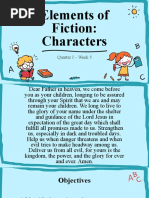 Elements of Fiction: Characters: Quarter I - Week 5