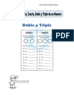 DÍA 1 Ficha MATEMÁTICAS Mitad para Tercero de Primaria