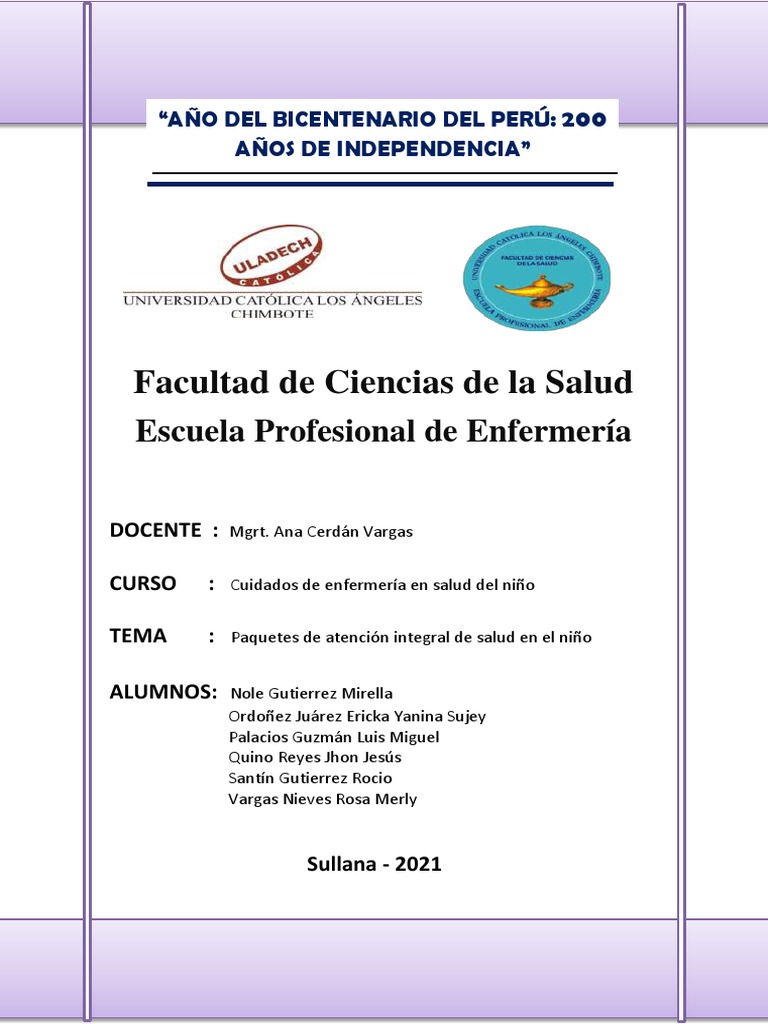 Paquetes de Atencion Integral Del Niño | PDF | Infantes | Amamantamiento
