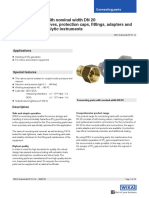 Connecting Parts With Nominal Width DN 20 Valves, Coupling Valves, Protection Caps, Fittings, Adapters and Connections For Analytic Instruments