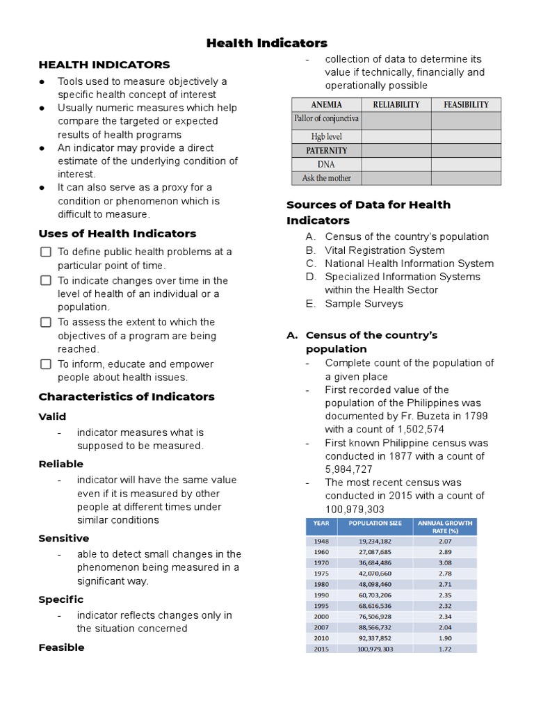 Bioe211 Prelim Lec 3.1HealthIndicators PDF Incidence (Epidemiology) Mortality Rate