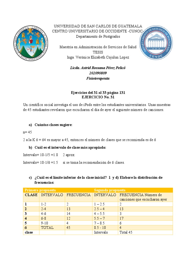 Ejercicios Del 31 - 33 | PDF | Muestreo (Estadísticas)