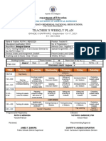 Teacher'S Weekly Plan: Department of Education