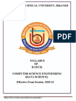 Bikaner Technical University B.Tech CSE (Data Science) Syllabus 2020-21