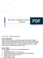 ELL 802: Adaptive and Learning Control