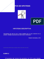 TIPOS DE HIPOTESIS - Descriptivo y Correlacional