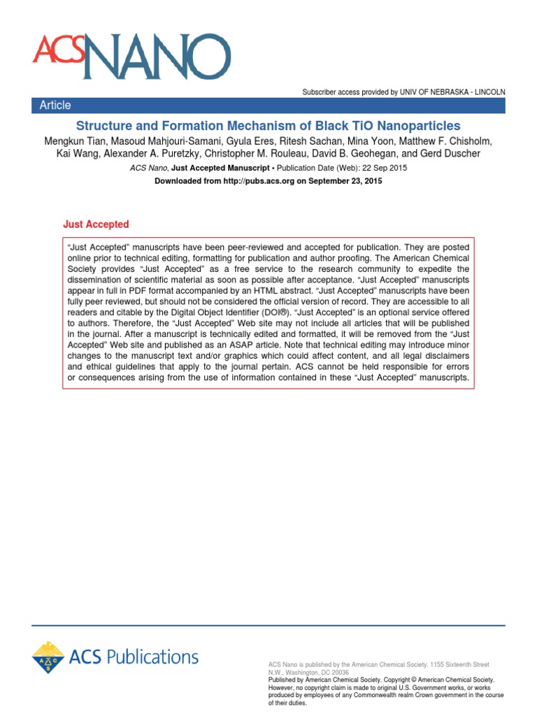 Tian 2015 | PDF | Titanium Dioxide | Transmission Electron Microscopy