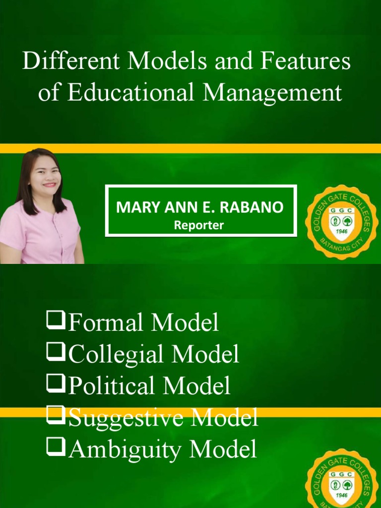 Different Models and Features of Educational Management PDF