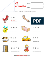 Unscramble The Letters Worksheets