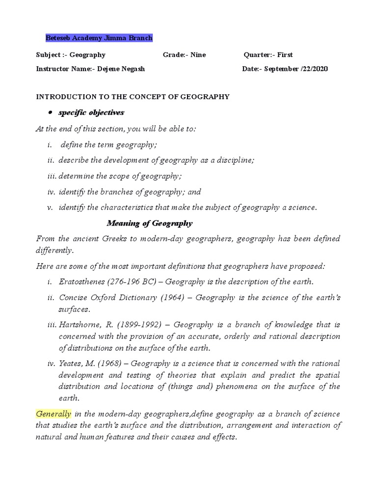 Geography Grade 9 2222222222 PDF Geography Science
