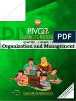 Organization and Management: Quarter 1 - Grade 11