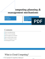Cloud Computing Planning & Management Mechanisms