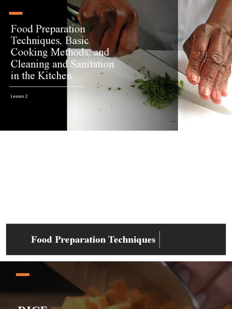 Food Preparation Techniques, Basic Cooking Methods PDF
