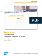 Demo Script: Quality Assurance Classification: Internal and For Partners