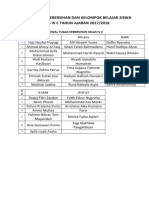 Jadwal Tugas Kebersihan